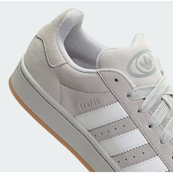 Iconic Adidas Original Campus 3-Stripes Lace Up Sneakers Gray / White Mens 8.5 - Picture 11 of 11